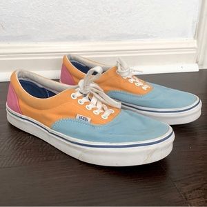 VANS CANVAS SNEAKERS MENS ERA LOW TOP 9.5 MULTICOLORED LACE UP RETRO
